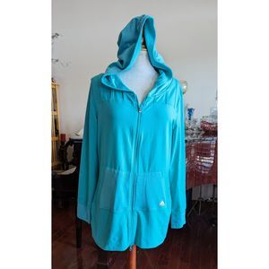 adidas zip up lightweight hoodie with front pockets   SZ L